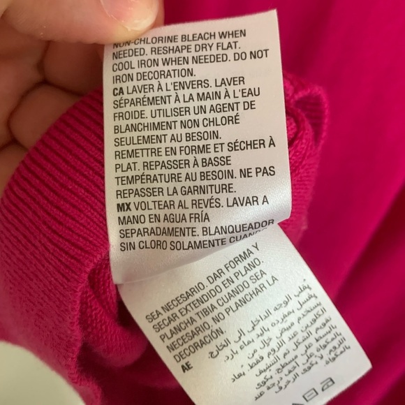 Charter Club Pink Embellished Crew Neck Long Sleeve Top sweater size Large - Picture 6 of 9